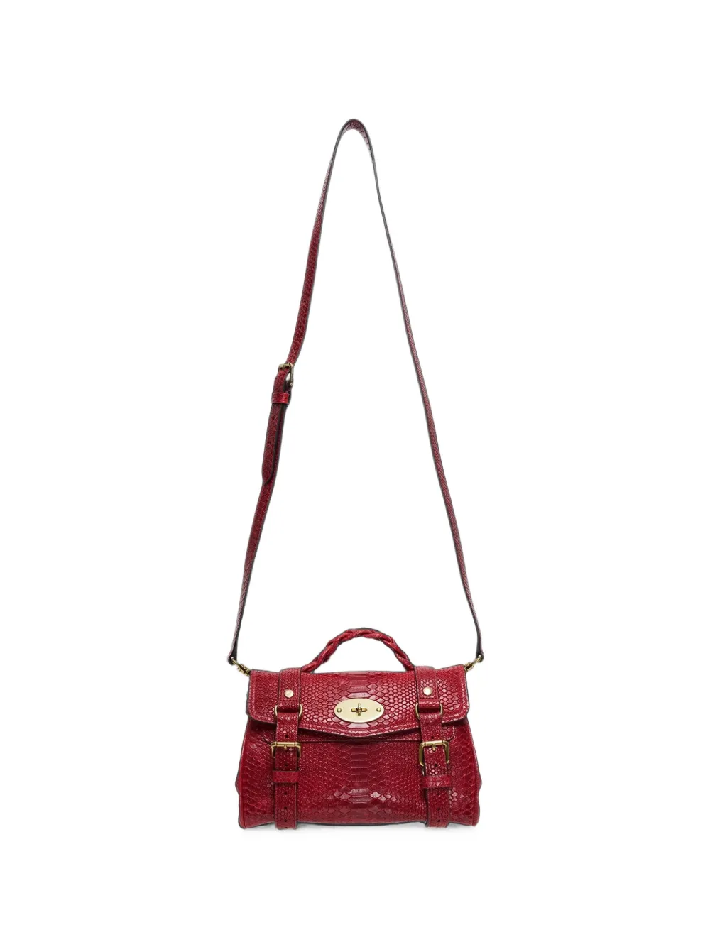 Mulberry mini Alexa snake-effect cross body bag - Rosso