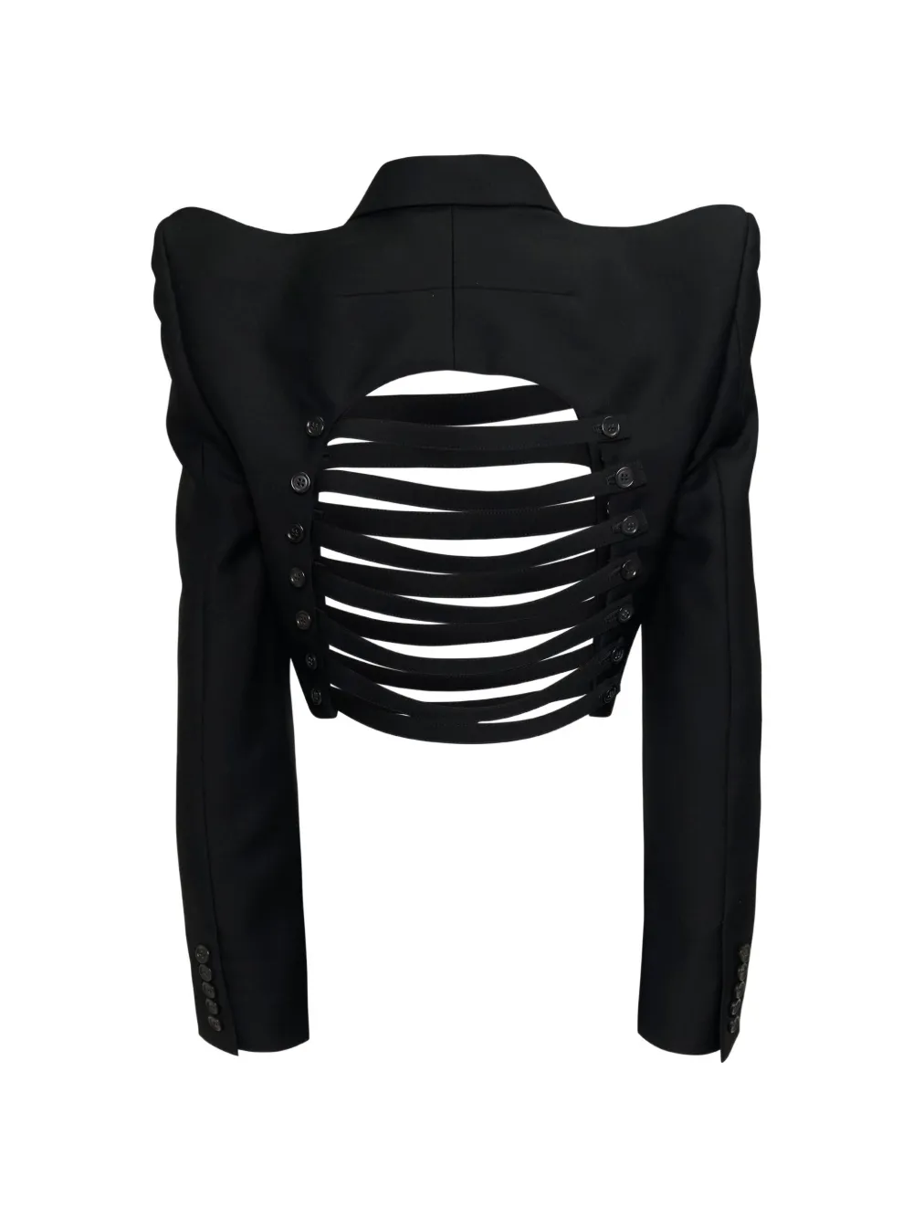 Noir Kei Ninomiya Jack met uitgesneden details en bandje Zwart