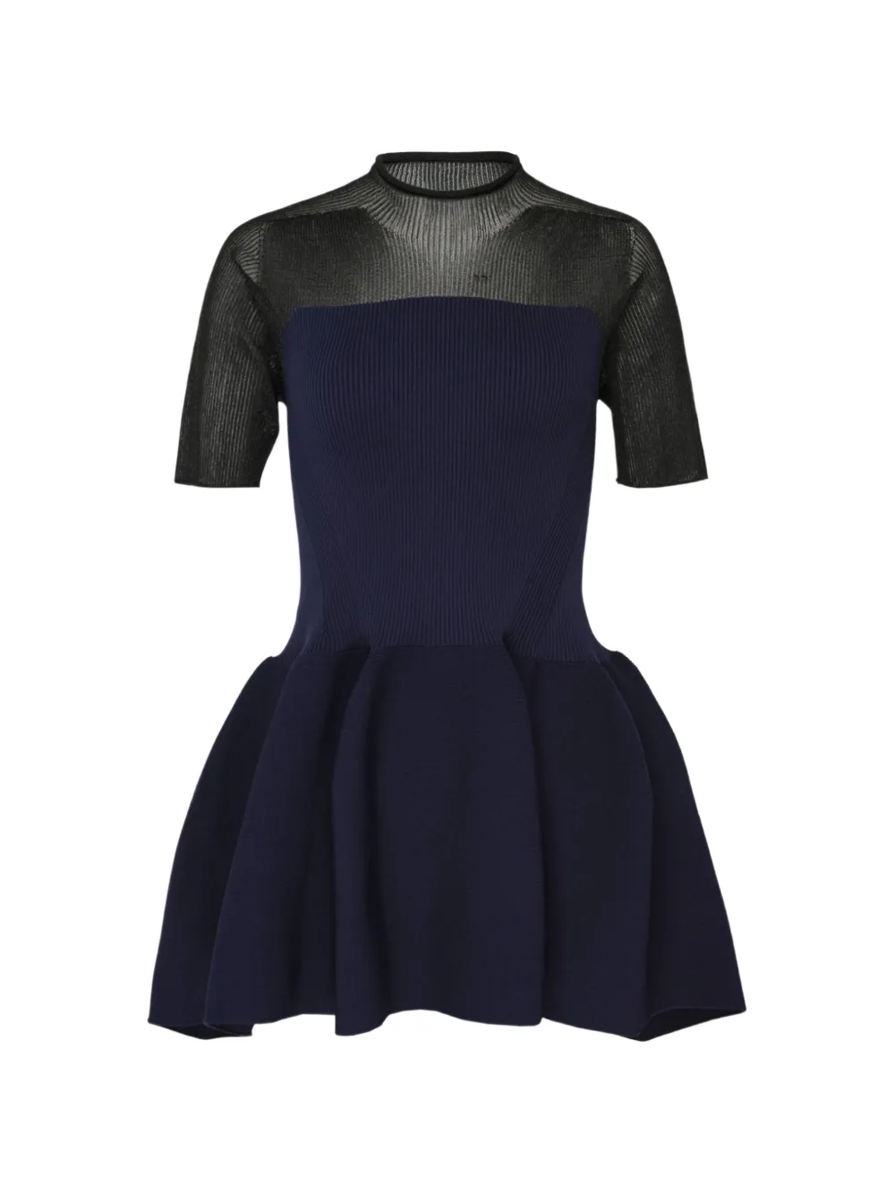 Cfcl Sheer-panel Flared-skirt Sweater In Blue