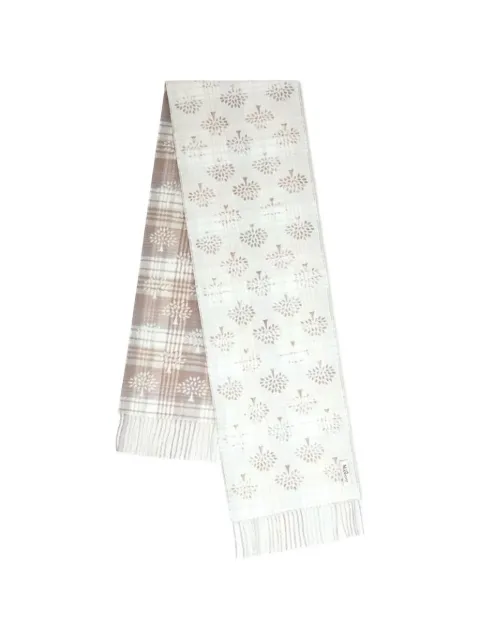 Mulberry check tree-print scarf