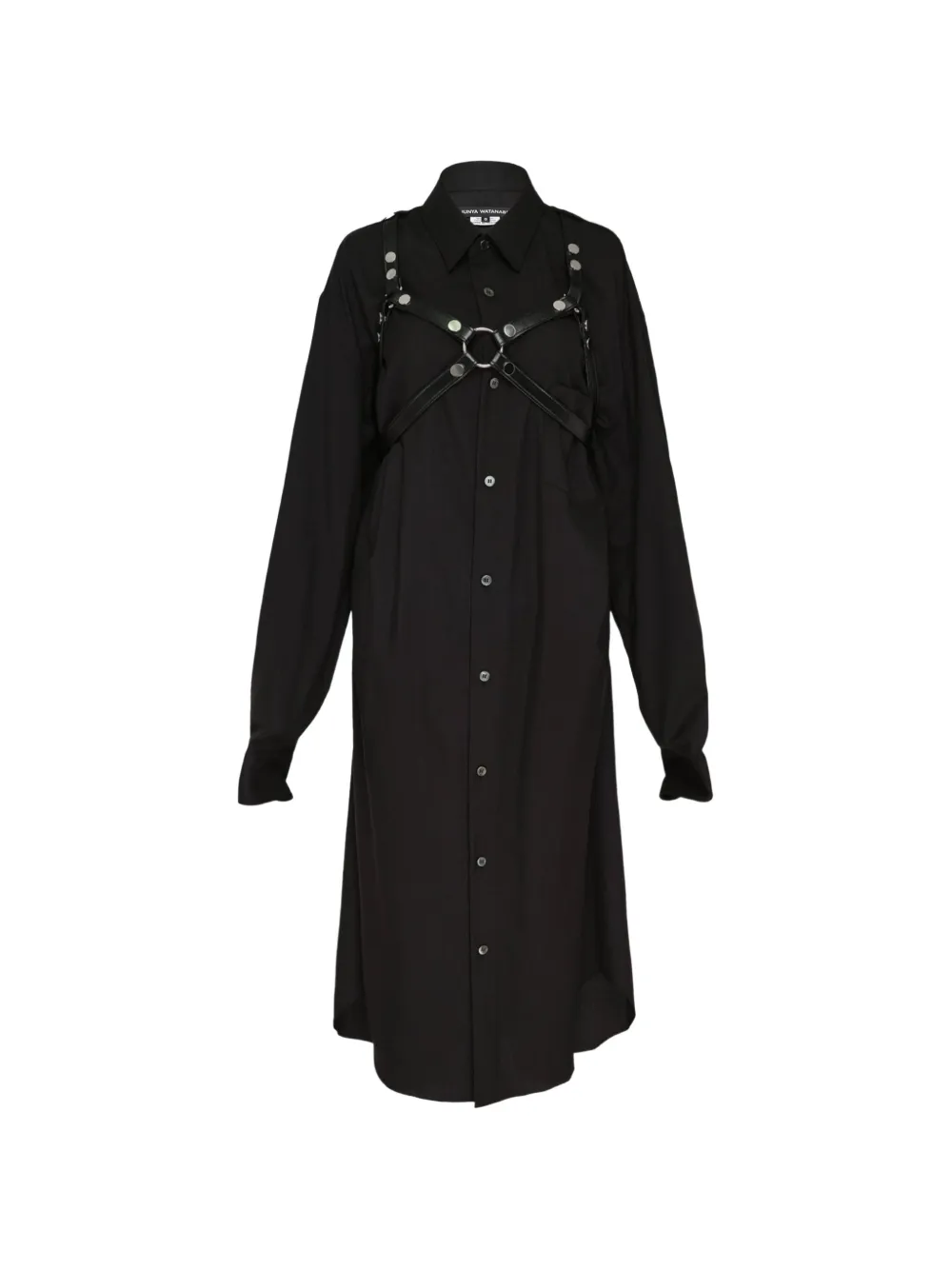 Junya Watanabe Harness-detail Long-sleeve Midi Dress In 블랙