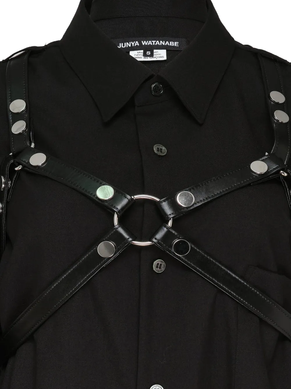 Junya Watanabe Harness-detail Long-sleeve Midi Dress in Black, view 3
