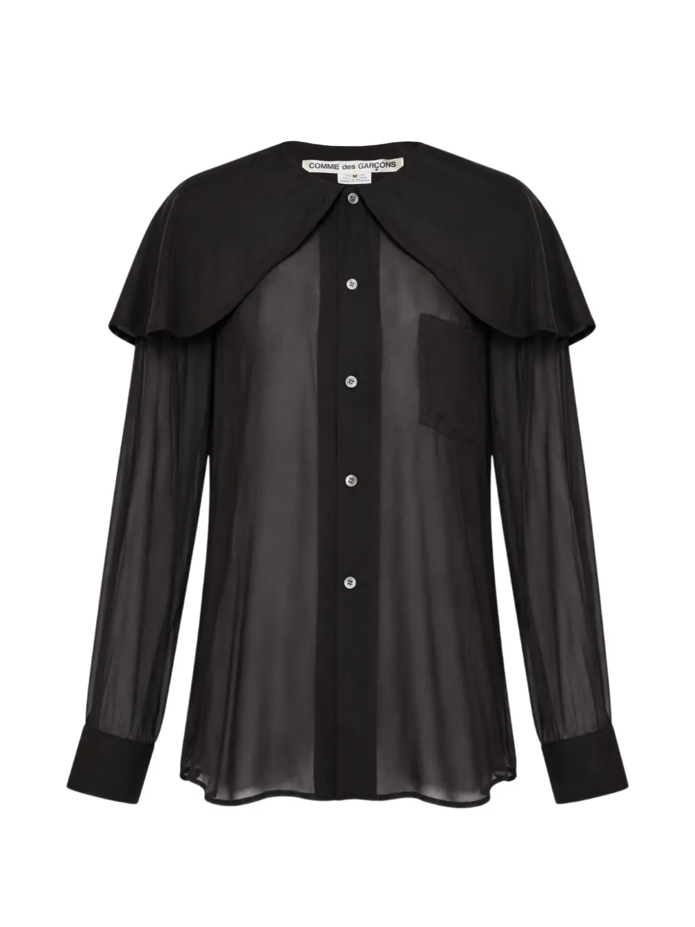 Comme Des Garçons cape-panel sheer blouse