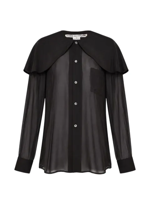 Comme Des Garçons cape-panel sheer blouse