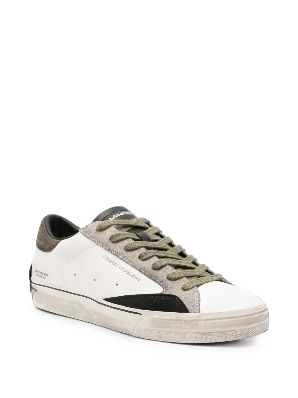 Crime London distressed-effect leather sneakers Wit