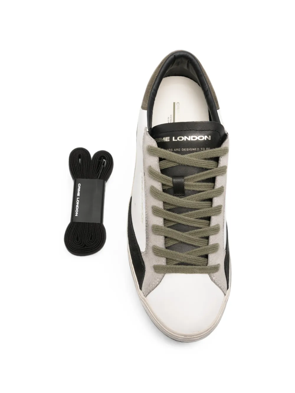 Crime London distressed-effect leather sneakers Wit