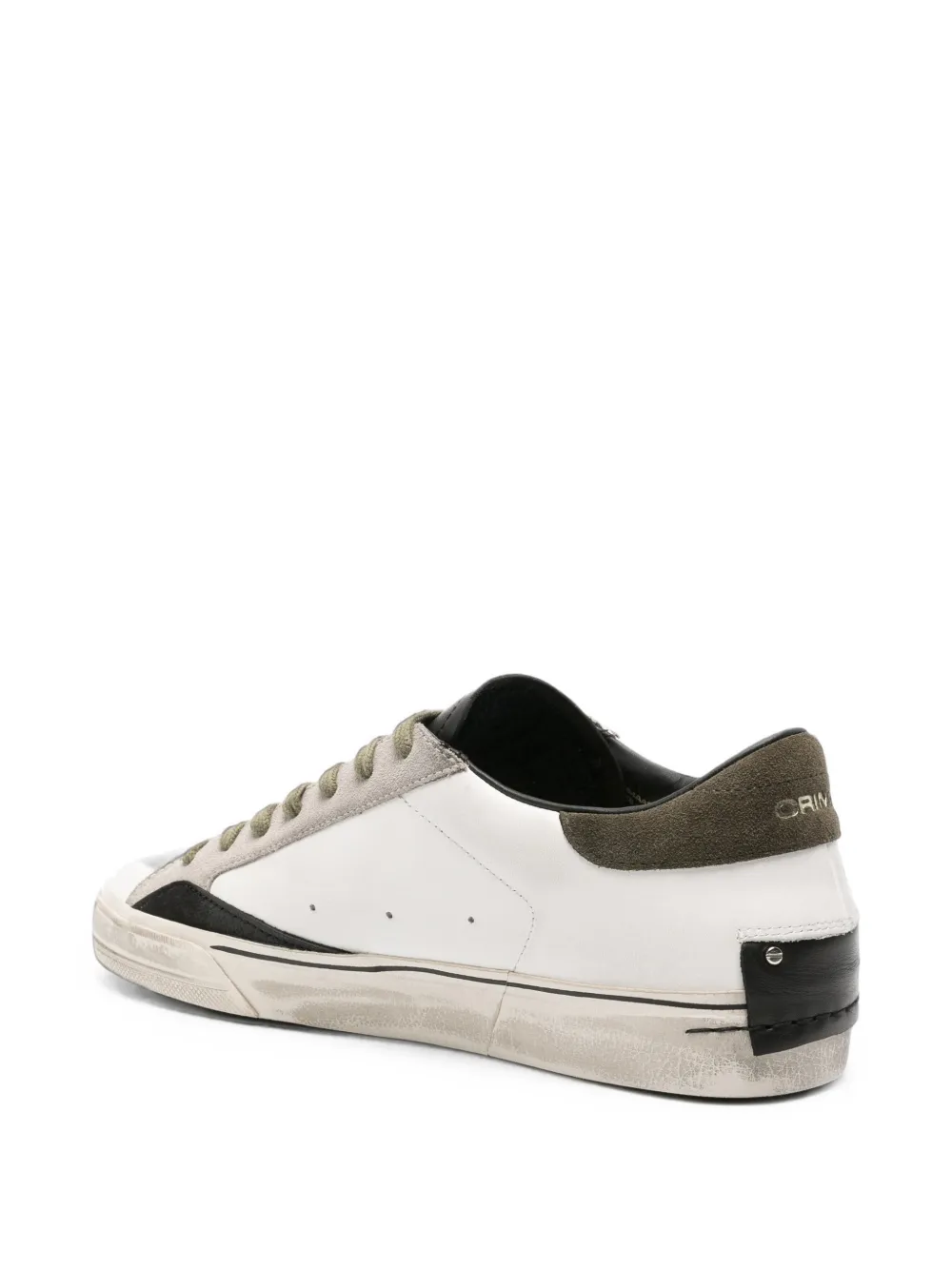 Crime London distressed-effect leather sneakers Wit