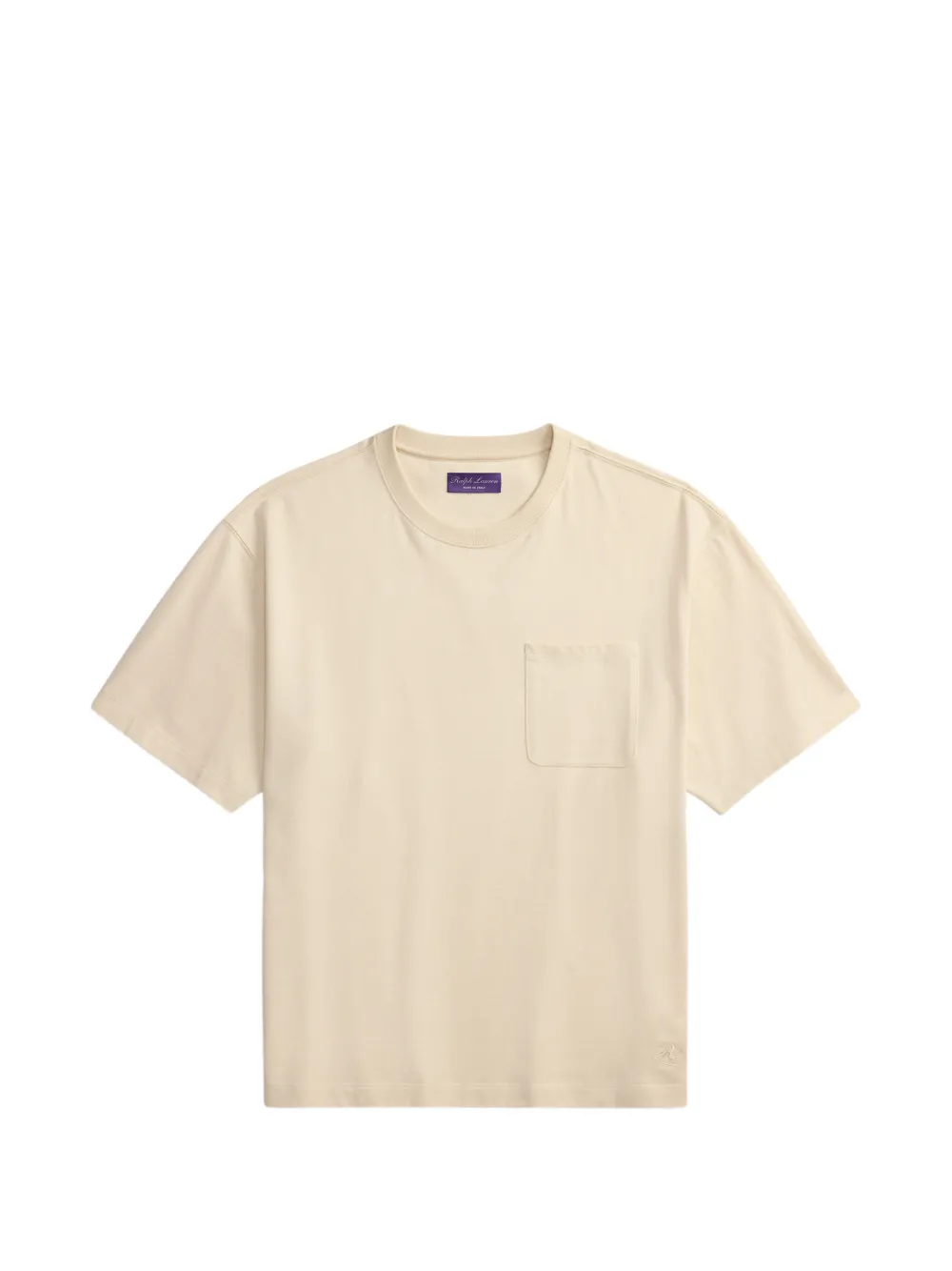Ralph Lauren Purple Label T-shirt met zakdetail Beige