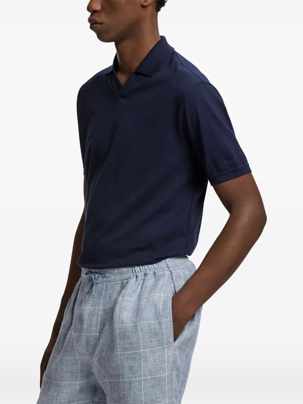 Ralph Lauren Purple Label Katoenen T-shirt met korte mouwen Blauw