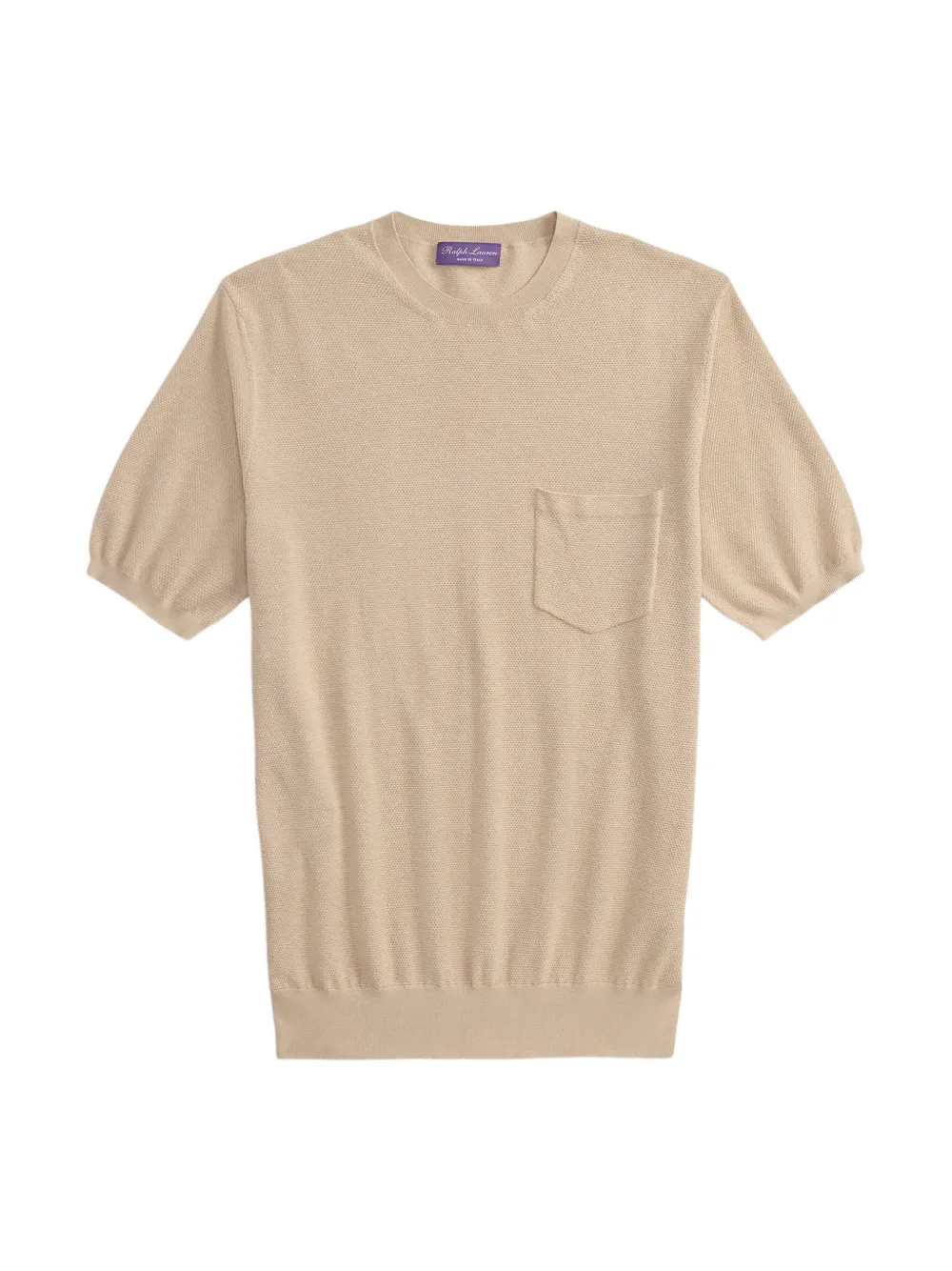 Ralph Lauren Purple Label T-shirt met borstzak Beige