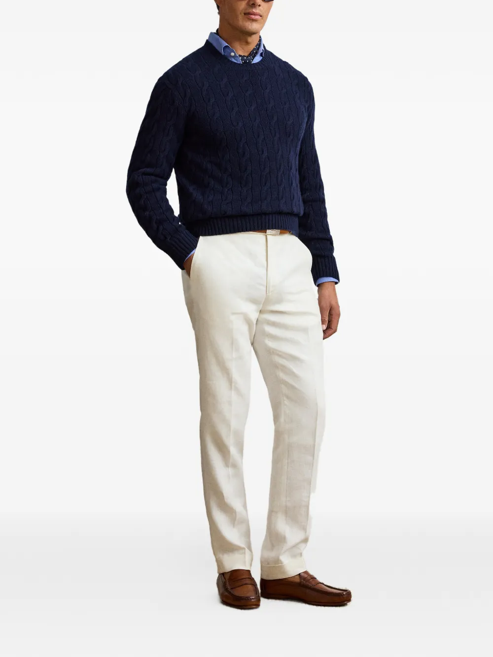 Ralph Lauren Purple Label Kasjmier sweater Blauw