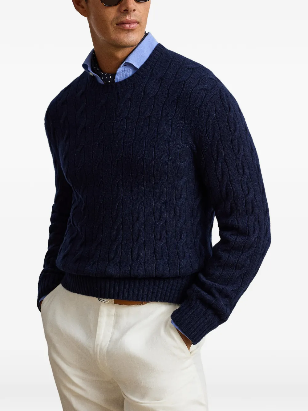 Ralph Lauren Purple Label Kasjmier sweater Blauw