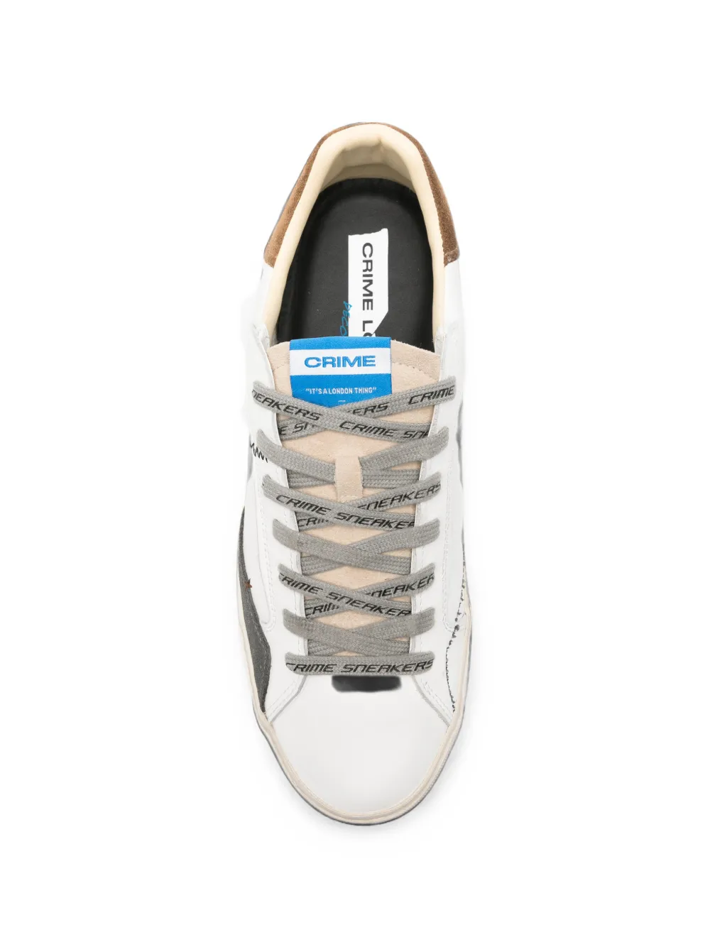 Crime London distressed leather sneakers Wit
