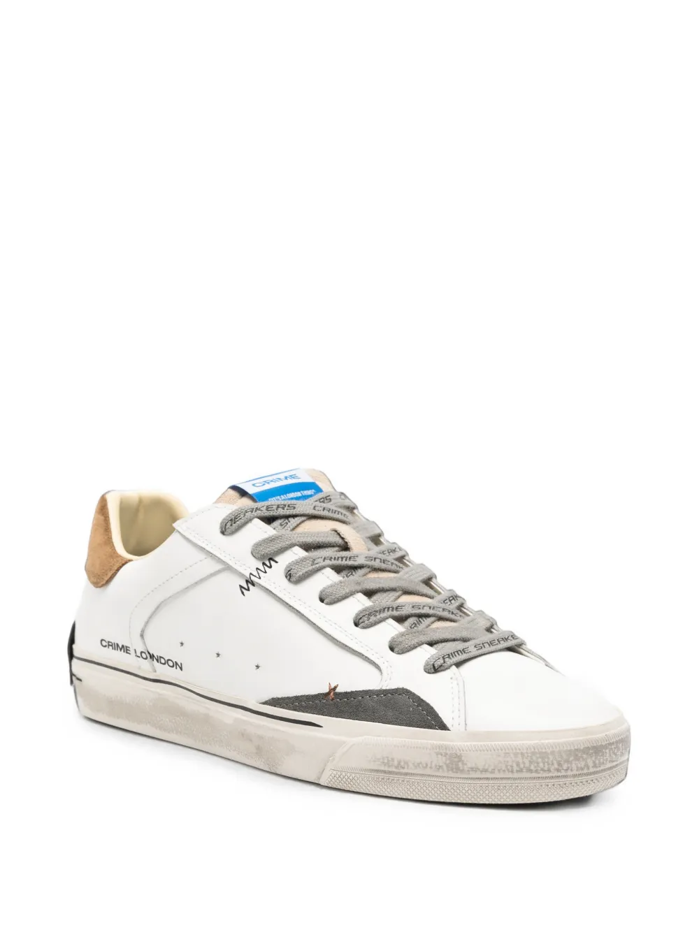 Crime London distressed leather sneakers Wit