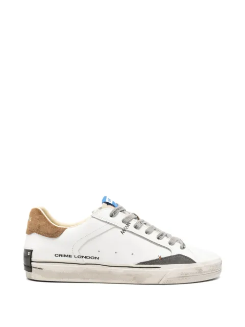 Crime London distressed leather sneakers