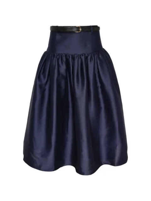 Self-Portrait belted taffeta skirt