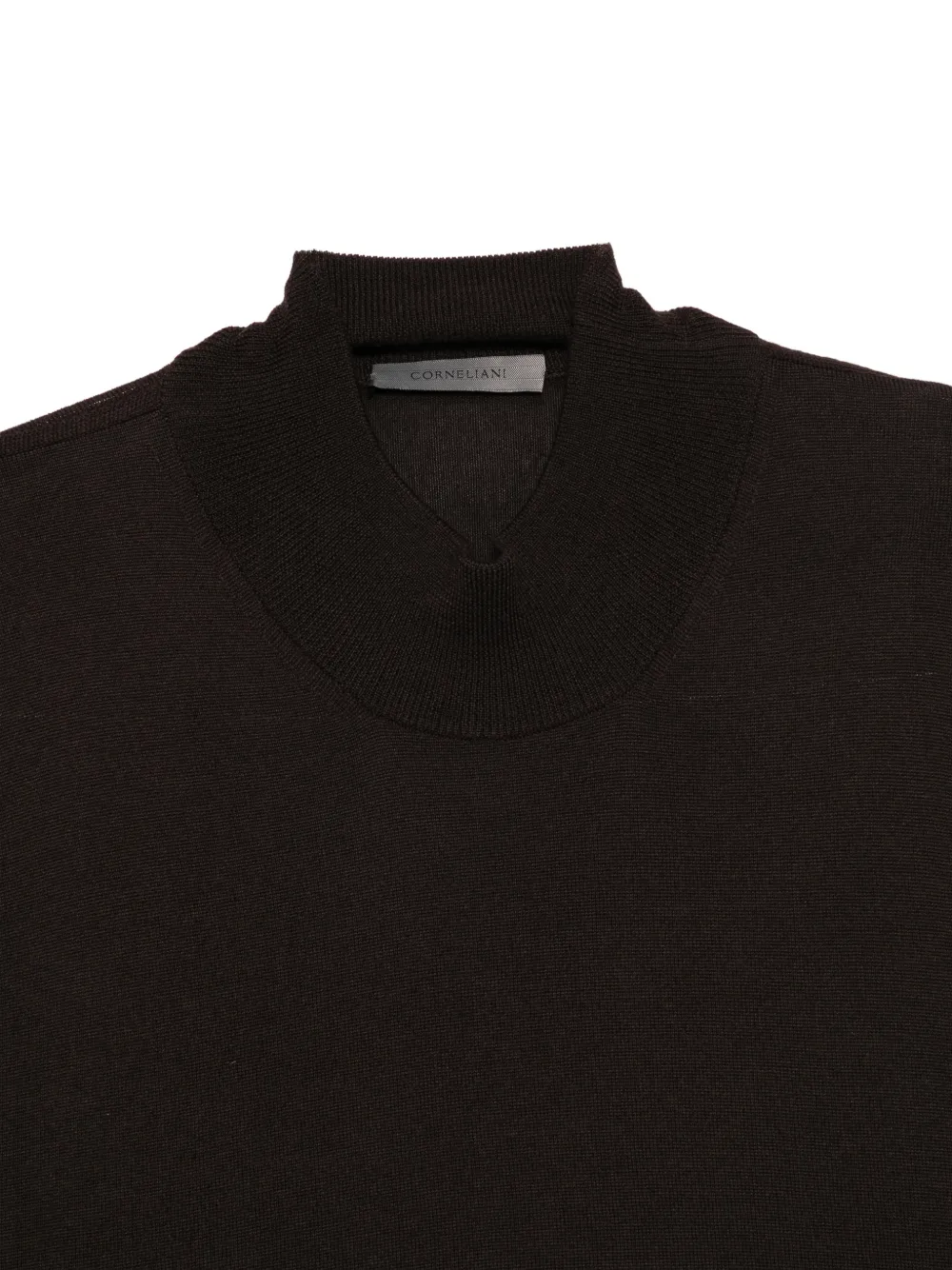 Corneliani Trui van scheerwol met opstaande hals Bruin