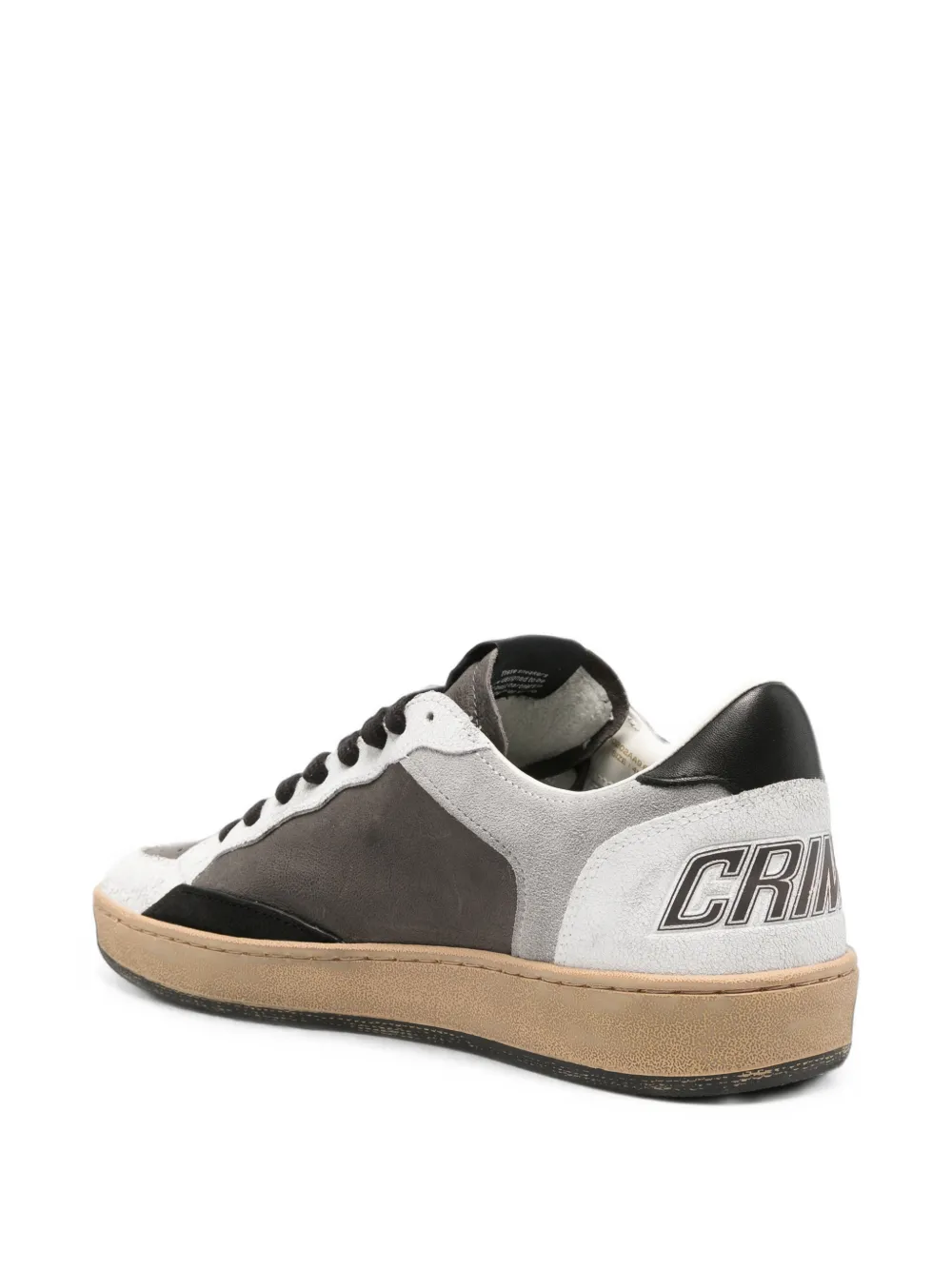 Crime London logo-print leather sneakers Grijs
