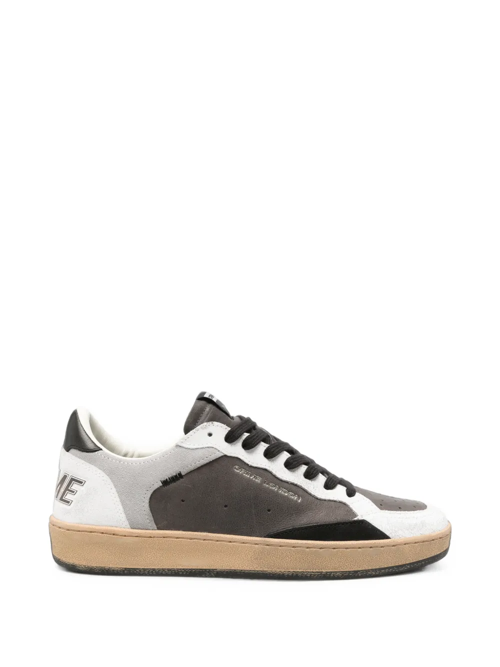 Crime London logo-print leather sneakers