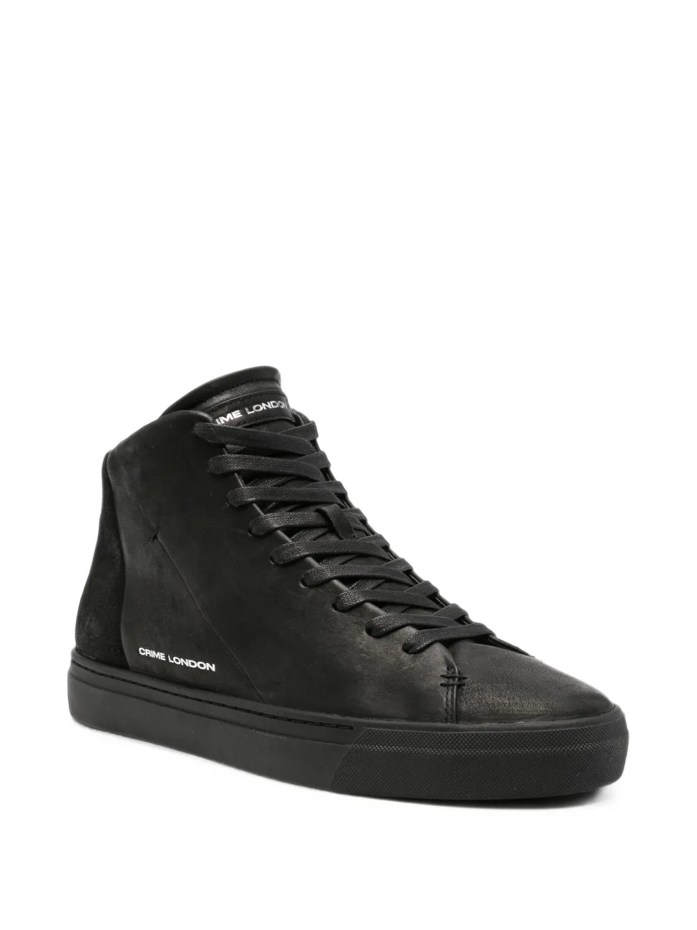 Crime London Kane high-top panelled sneakers Zwart