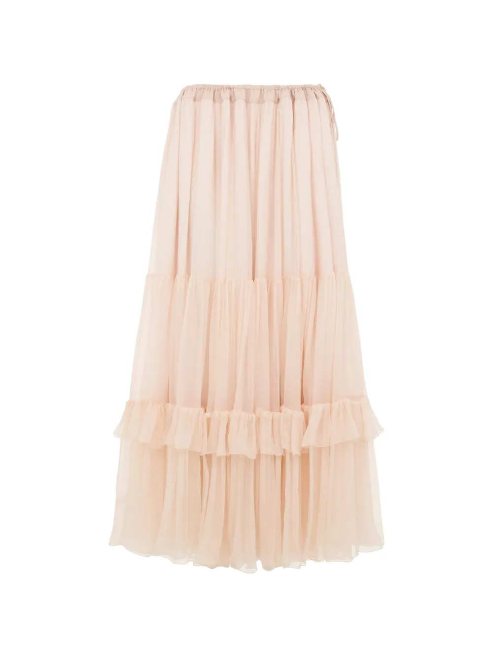 Chloé midi tiered tulle skirt Beige