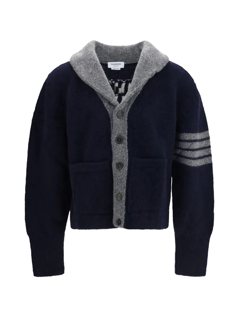 Thom Browne Browne 65 intarsia cardigan jacket - Blu