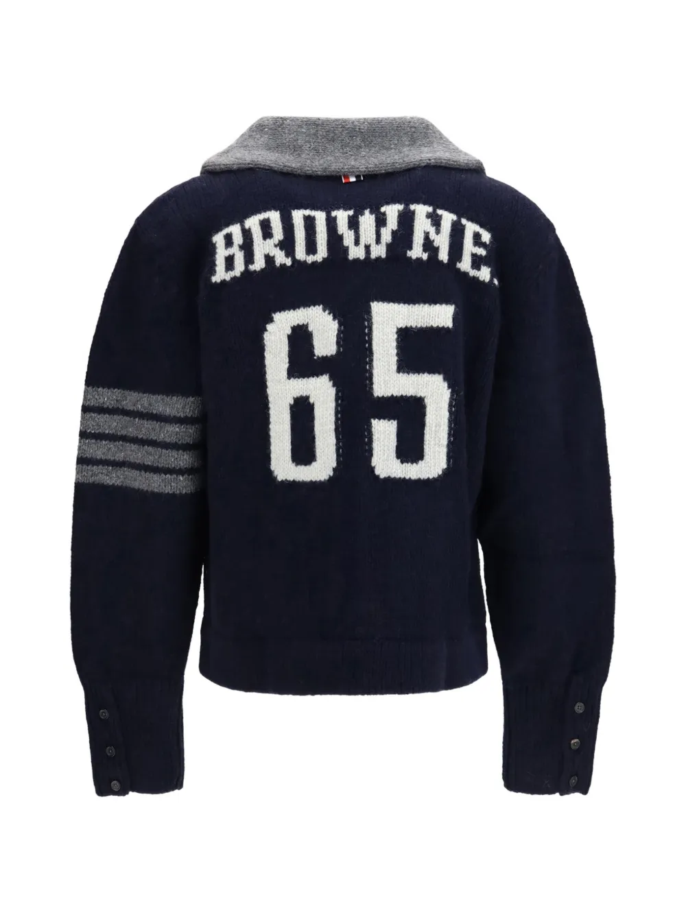 Thom Browne 65 intarsia jack Blauw