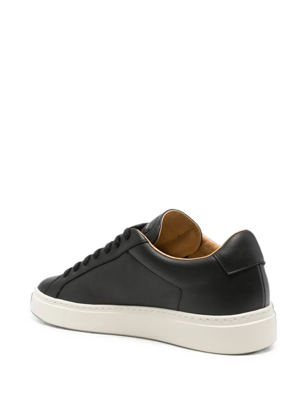 Crime London logo-print leather sneakers Zwart