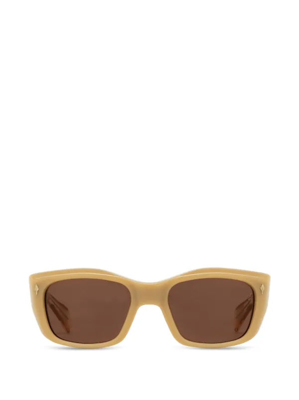 Jacques Marie Mage Corniche Rectangle-frame Sunglasses in Neutrals