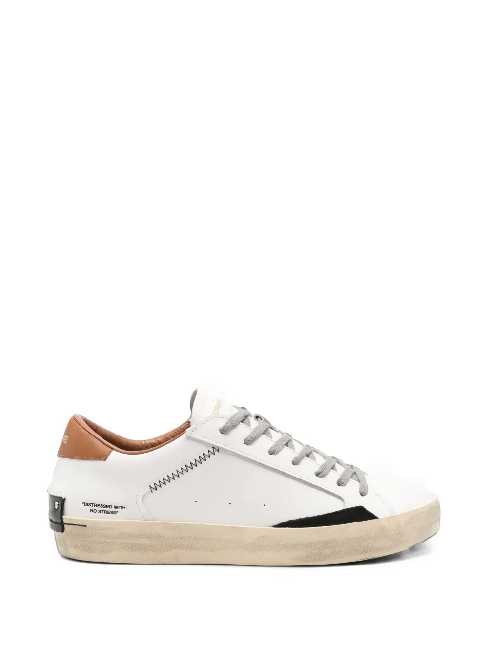 Crime London distressed-effect leather sneakers