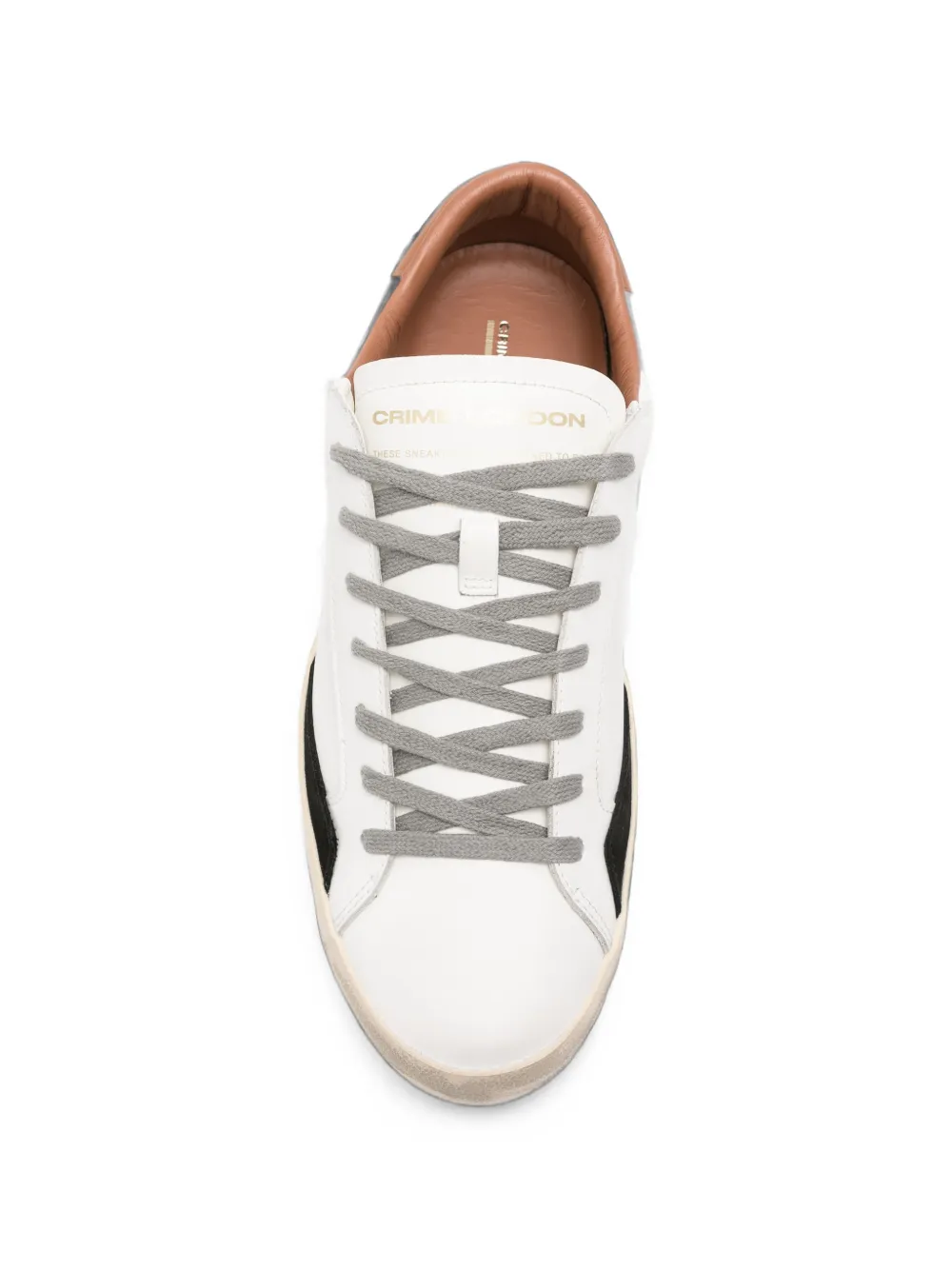 Crime London distressed-effect leather sneakers Wit