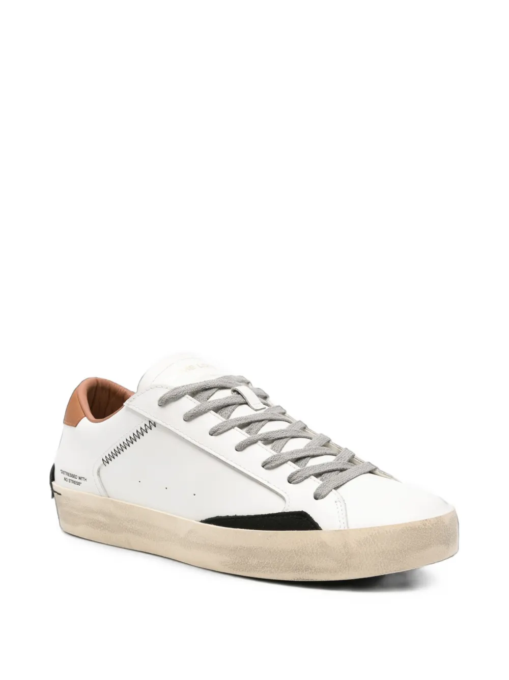Crime London distressed-effect leather sneakers Wit