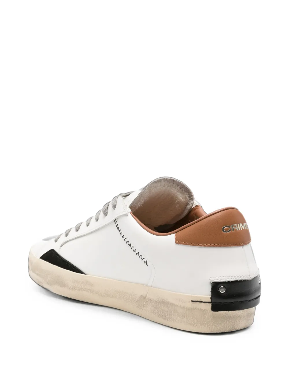 Crime London distressed-effect leather sneakers Wit