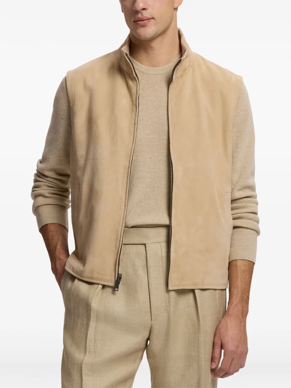 Ralph Lauren Purple Label Jamison reversible suede vest Beige