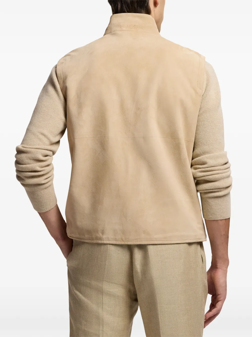Ralph Lauren Purple Label Jamison reversible suede vest Beige