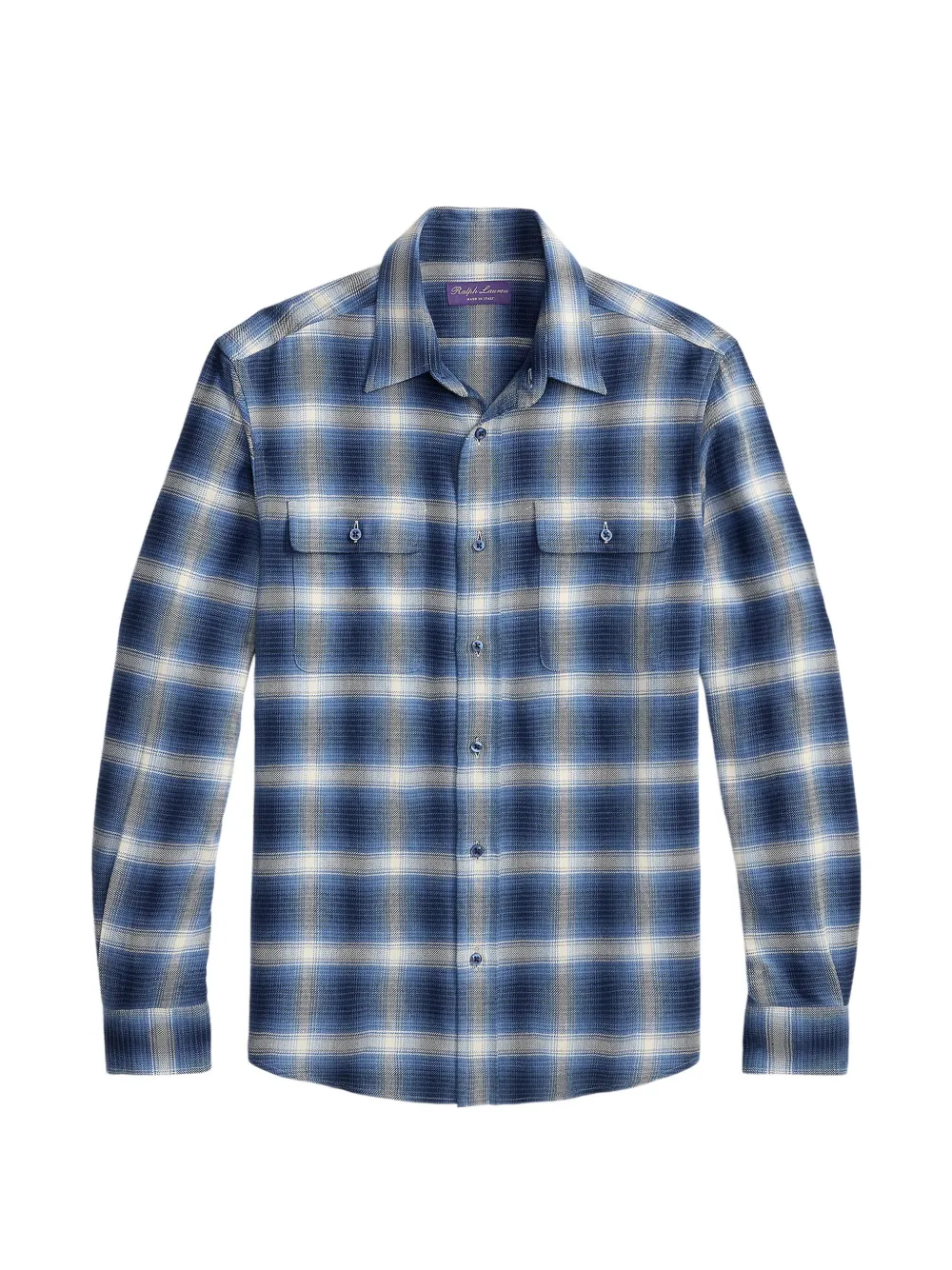 Ralph Lauren Purple Label check-print pocket-detail shirt