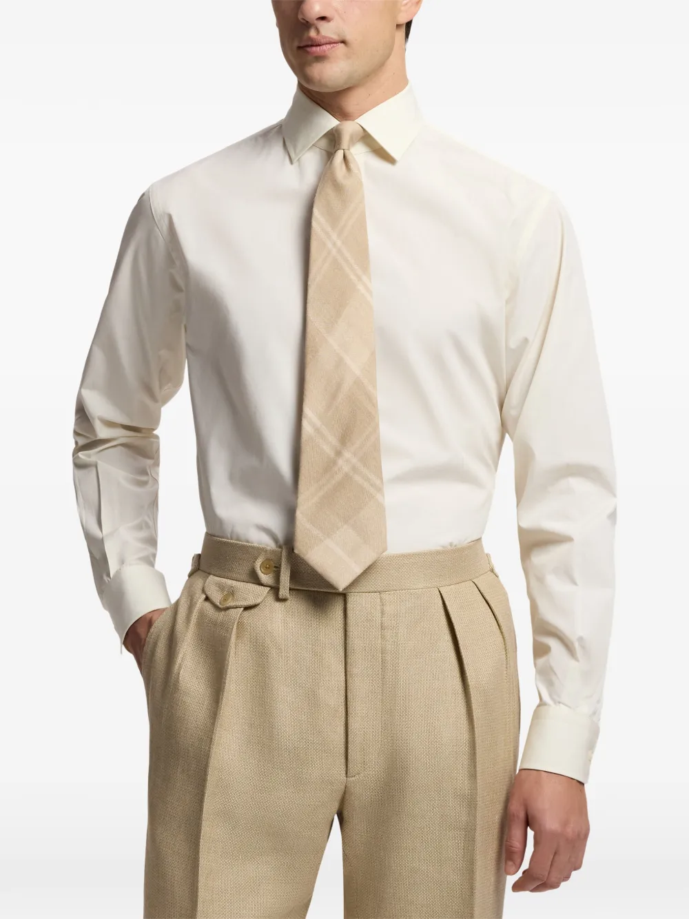 Ralph Lauren Purple Label Overhemd met gespreide kraag Beige