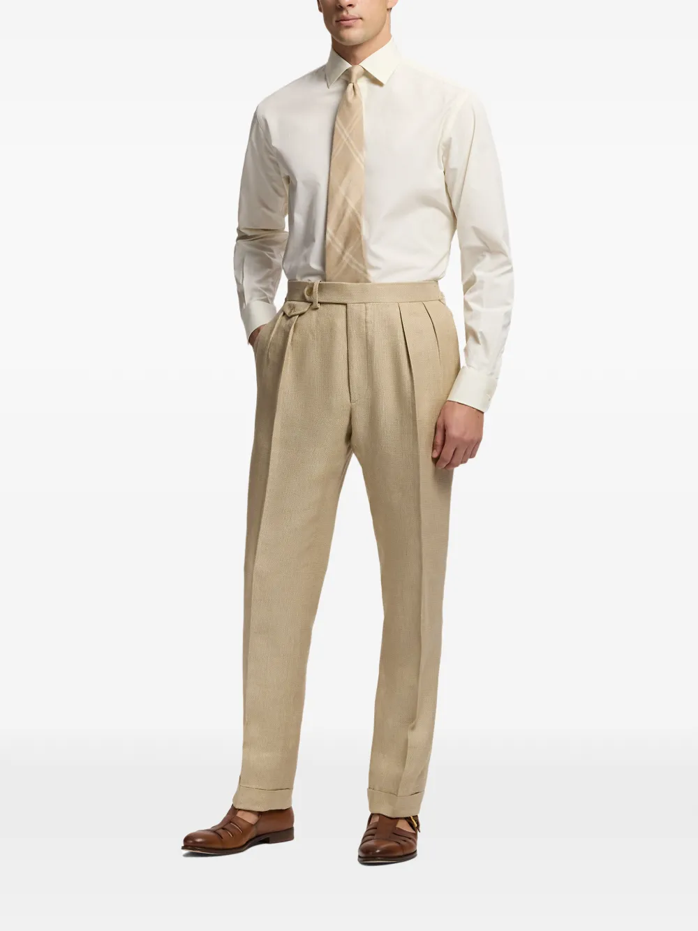 Ralph Lauren Purple Label Overhemd met gespreide kraag Beige