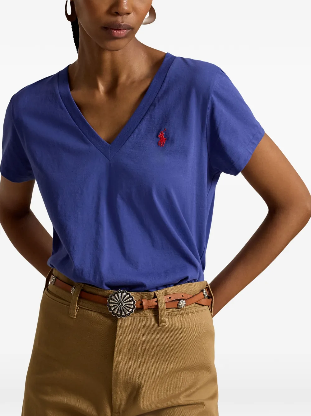 Polo Ralph Lauren T-shirt met geborduurd logo Blauw