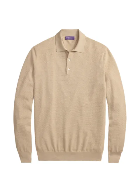 Ralph Lauren Purple Label waffle-knit polo sweater