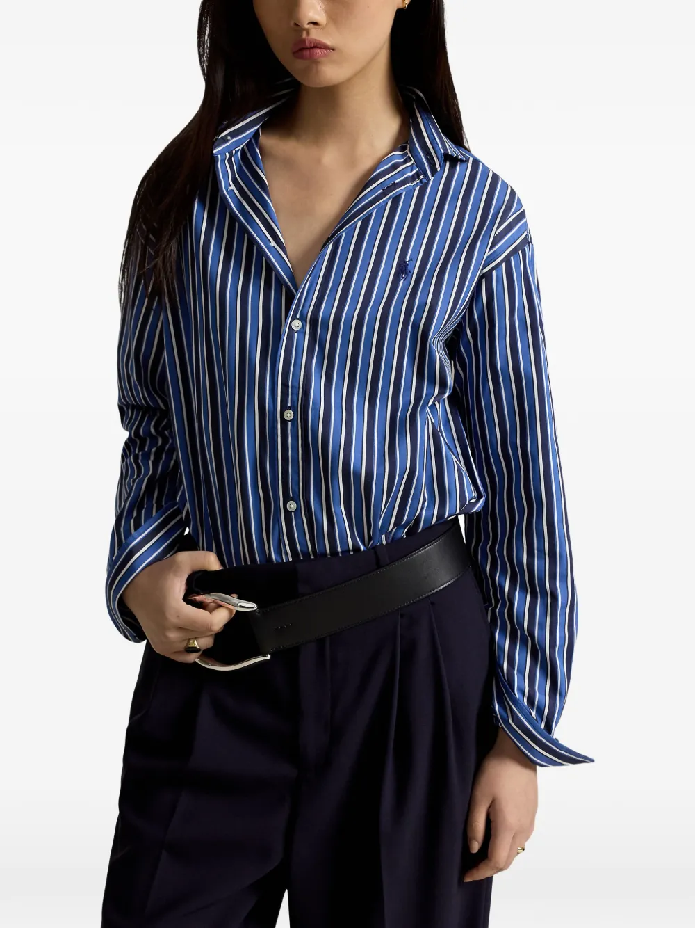 Polo Ralph Lauren Gestreepte katoenen blouse Blauw