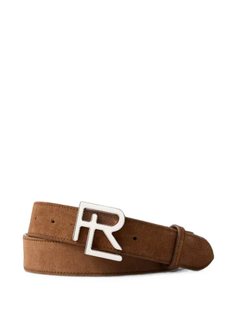 Ralph Lauren Purple Label monogram-buckle suede belt