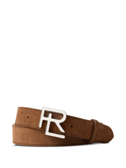Ralph Lauren Purple Label monogram-buckle suede belt