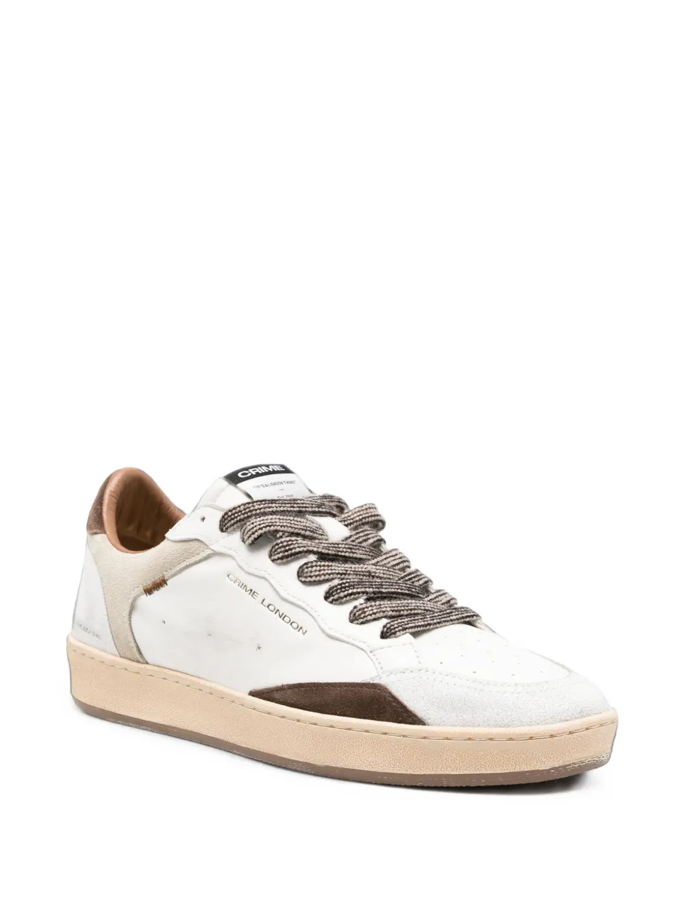 Crime London distressed-effect panelled sneakers Wit