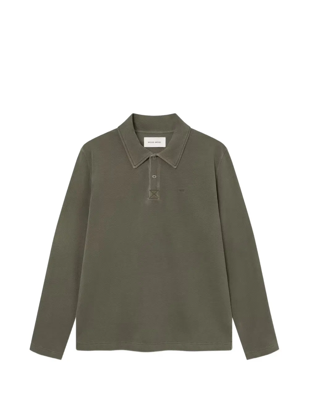 Wood Wood Thiago long-sleeve polo shirt - Grün