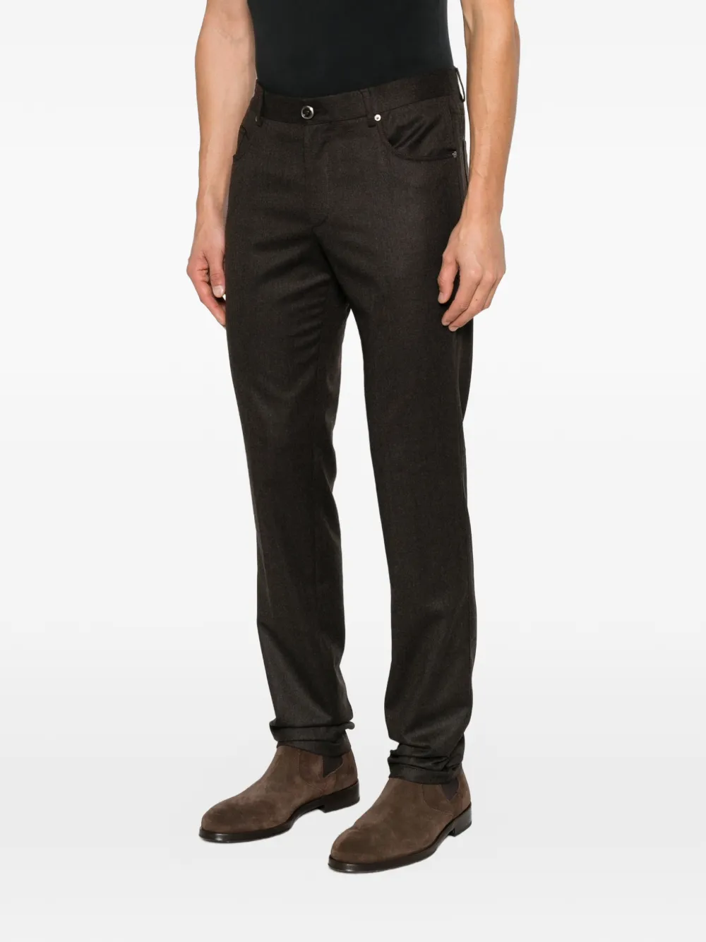 Corneliani five-pocket slim-fit trousers Bruin