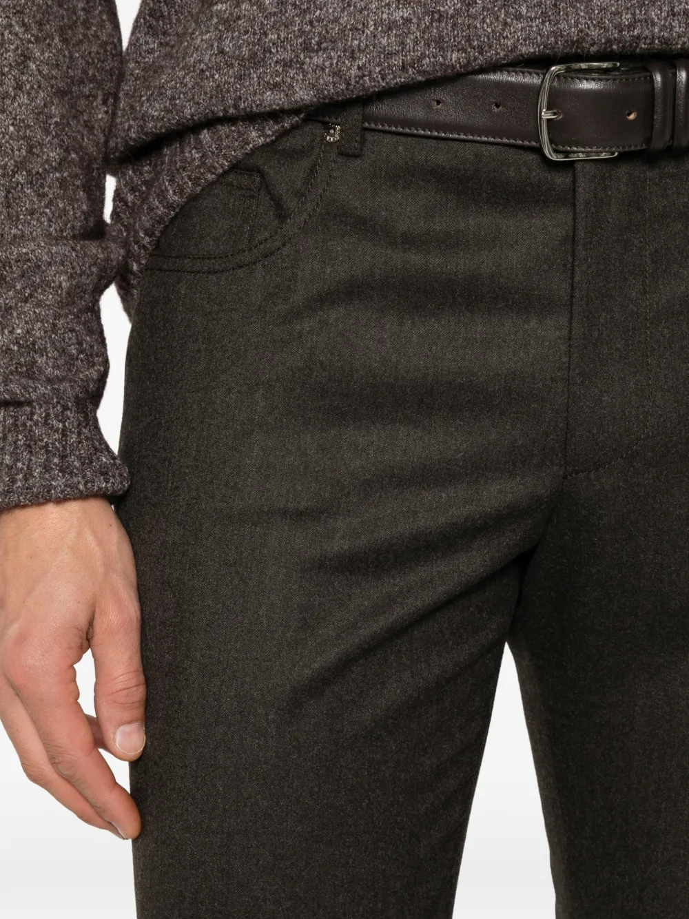Corneliani five-pocket slim-fit trousers Bruin