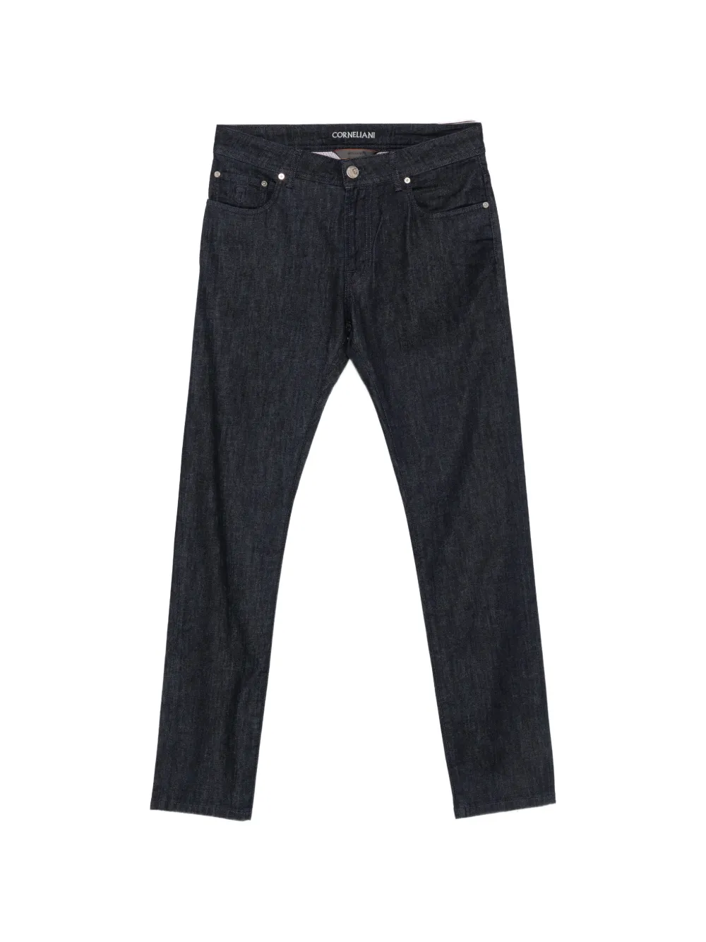 Corneliani Logo-patch Jeans In Blue