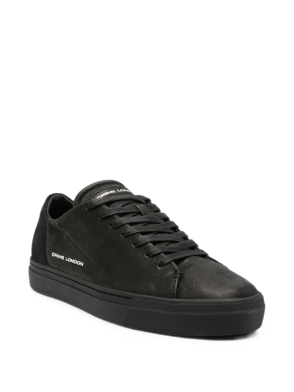 Crime London Amuse logo-print leather sneakers Zwart