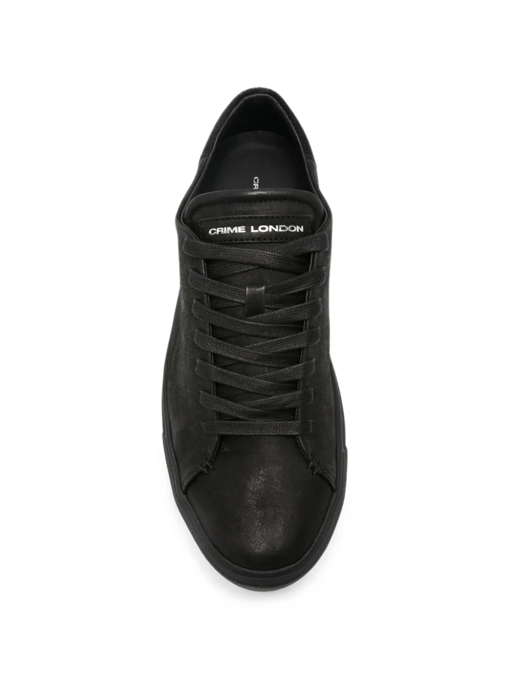 Crime London Amuse logo-print leather sneakers Zwart